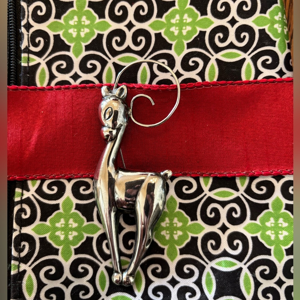 1940’s vintage deer art deco brooch. Sterling silver 3 and 3/8 inches 10 gr
